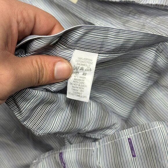 Paul Smith London Striped Dress Shirt French Cuffs Made in Italy 42 16 1/2 Large - Picture 9 of 10